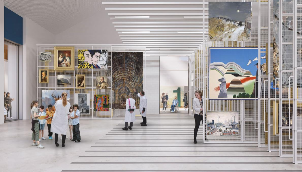 Artist’s impression showing an interior view of The Art Works. Image copyright of John McAslan + Partners