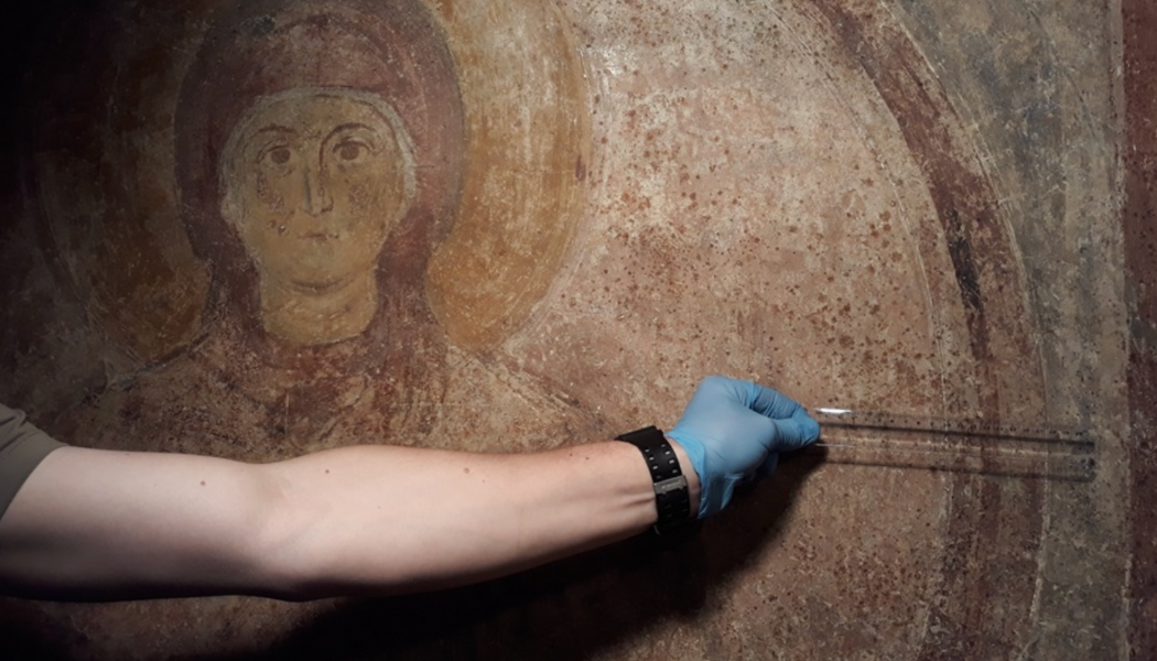 UPLOADING 1 / 1 – Assessing damage of the 11th century frescoes in St Sophia’s Cathedral Kyiv (Natural History Museum)).png ATTACHMENT DETAILS Assessing damage of the 11th century frescoes in St Sophia’s Cathedral Kyiv (Natural History Museum)