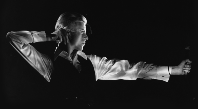 Photograph of David Bowie Performing as The Thin White Duke on the Station to Station tour, 1976. Photograph by John Robert Rowlands. © John Robert Rowlands and The David Bowie Archive