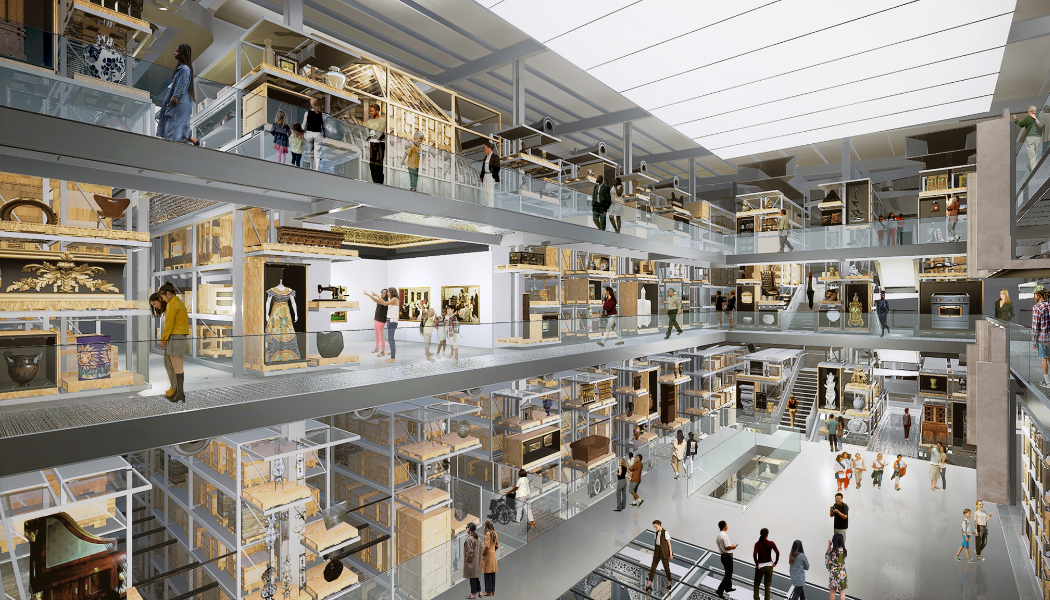 View across the Collections Hall at V&A East Storehouse © Diller Scofidio + Renfro